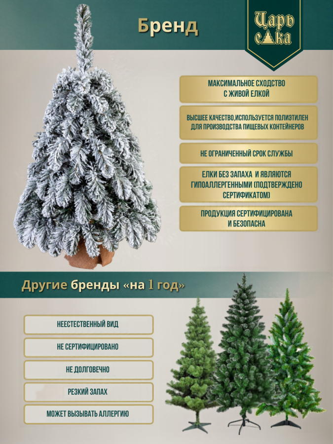 Ель искусственная Царь Елка Верона флокированная
